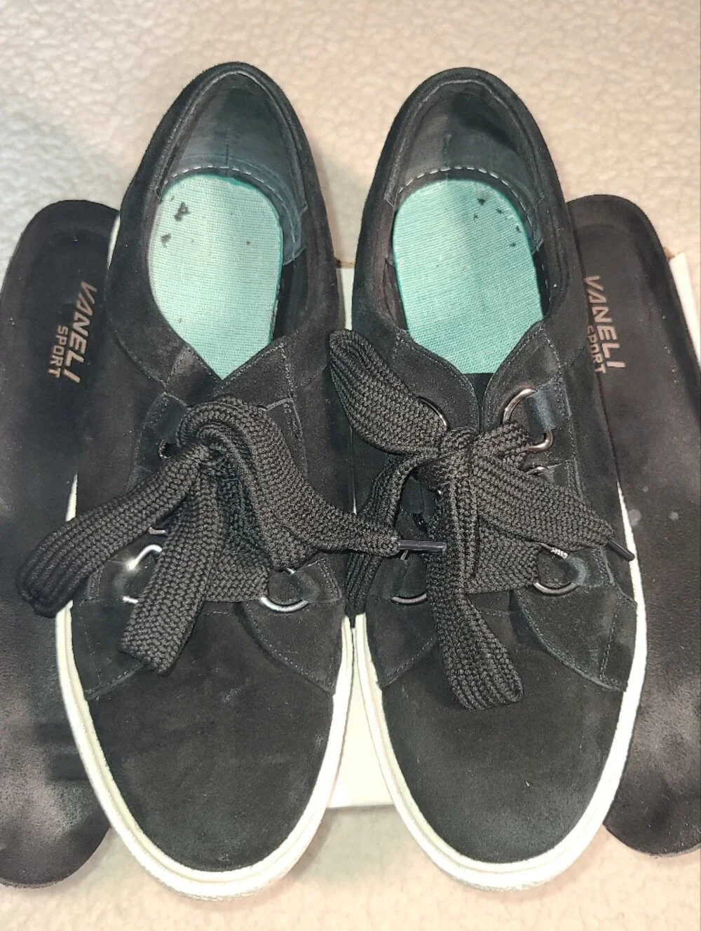Vaneli Women's Yevka Black Platform Lace Up Chunky Lightweight 9.5